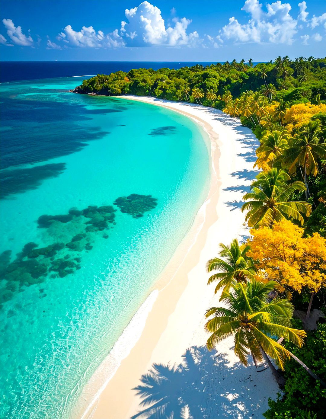 A Sun Drenched Tropical Beach Scene - 30 landscape painting ideas