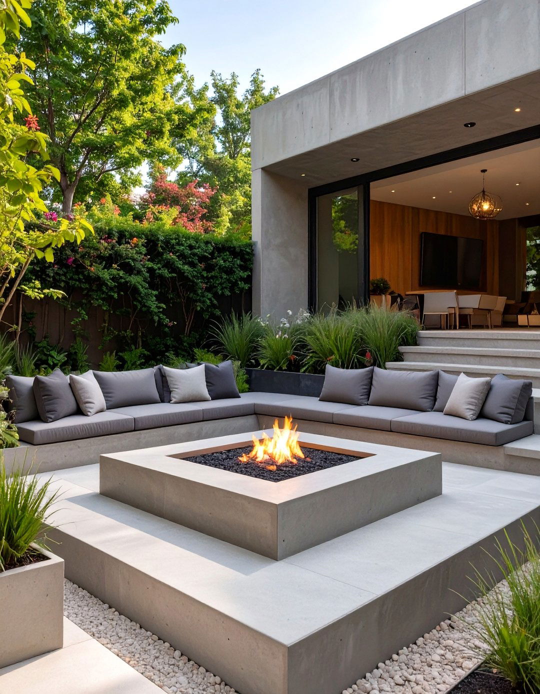 A Sunken Patio Conversation Pit - 30 back patio designs