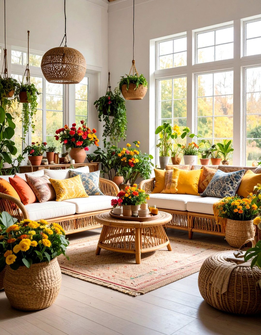 A Sunroom Style Farmhouse Living Room - 30 farmhouse country living room ideas