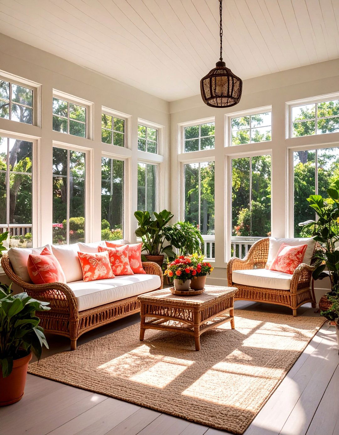 A Sunroom with Floor to Ceiling Windows - 30 cape cod interior design ideas