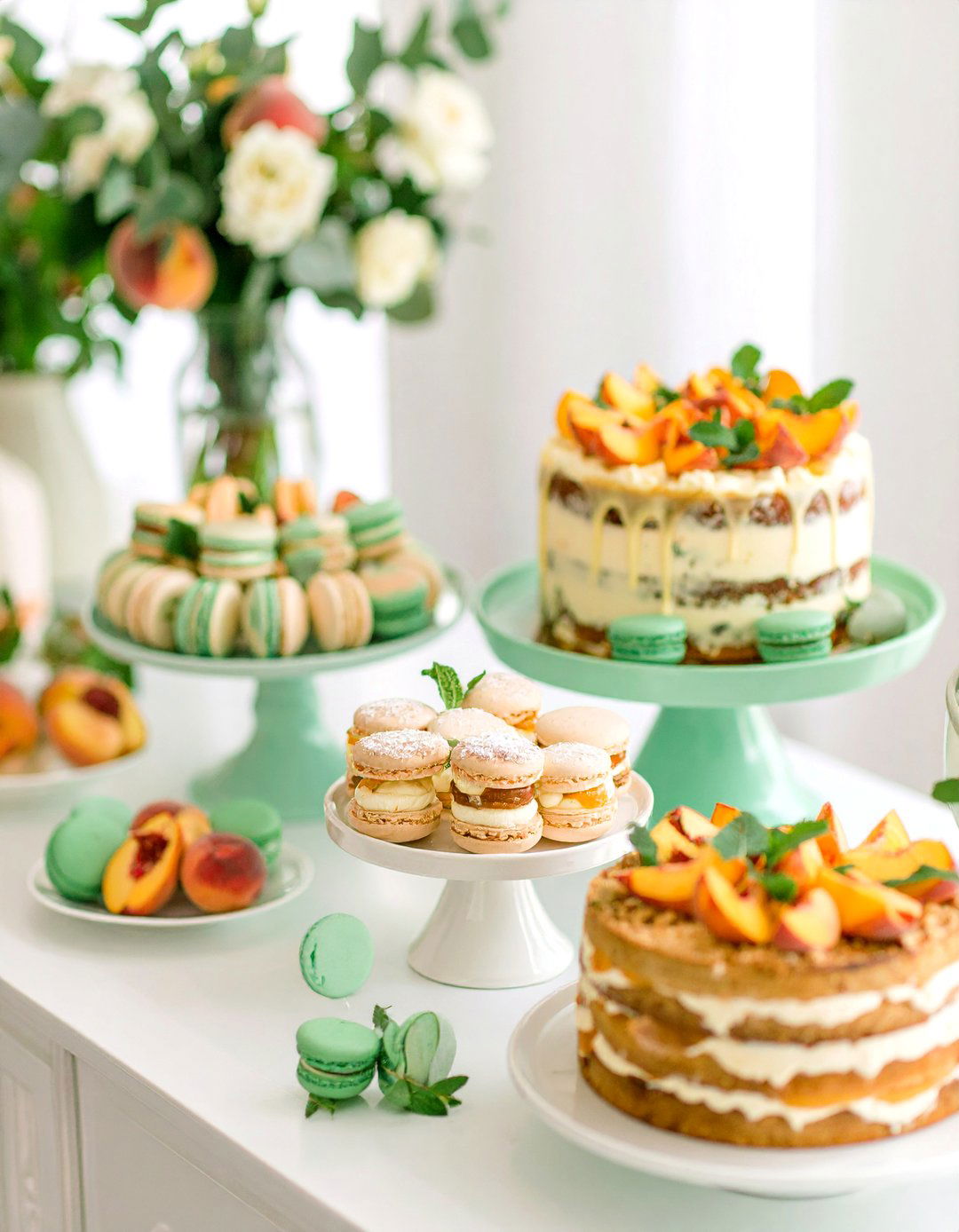 A Sweet as a Peach Dessert Buffet - 30 baby shower dessert ideas