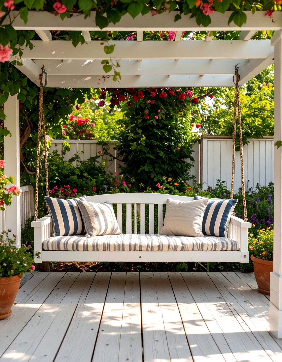 A Swing Bench for a Small Outdoor Patio - 30 small outdoor patio ideas