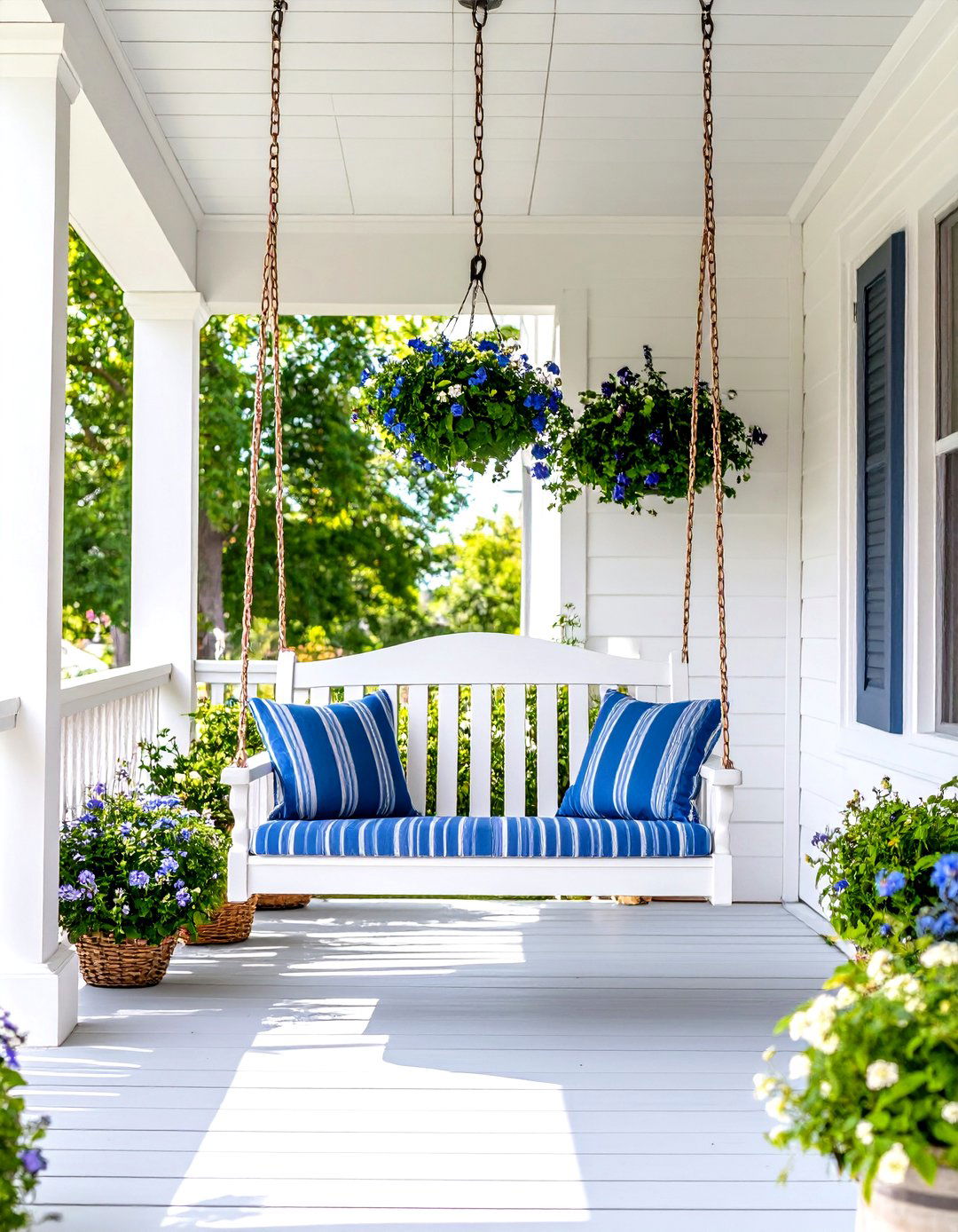A Swing Bench on the Porch - 30 outdoor space ideas