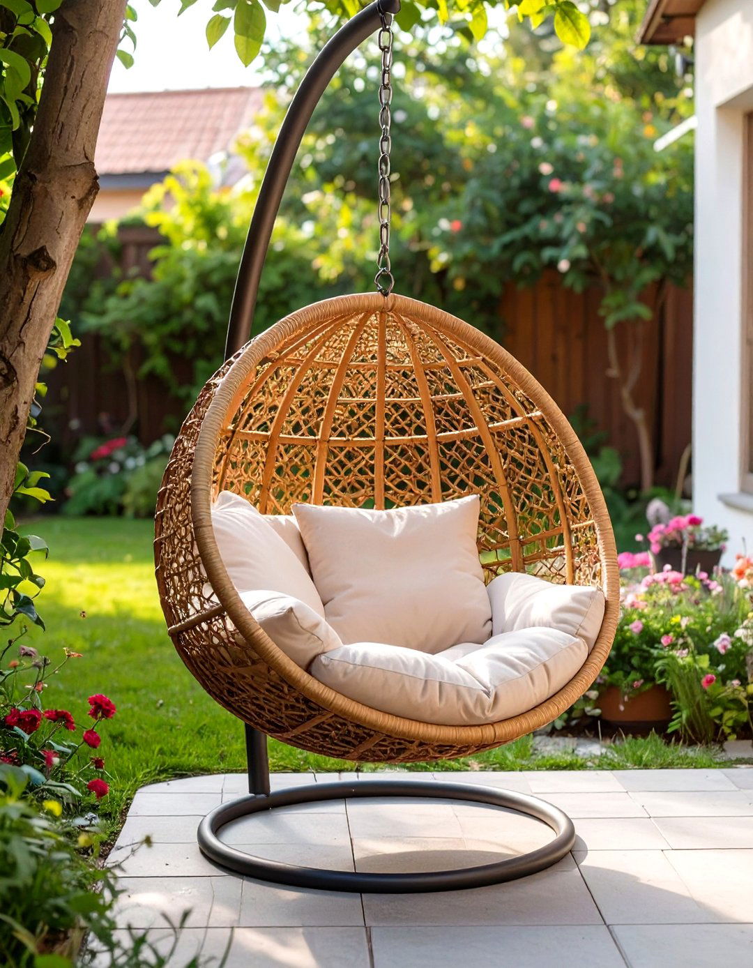 A Swing Chair for a Playful Touch - 30 tiny backyard ideas