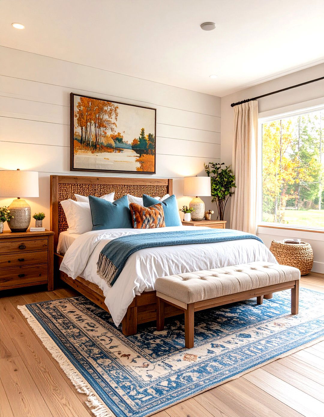 A Symmetrical Farmhouse Bedroom Layout - 30 farmhouse master bedroom ideas