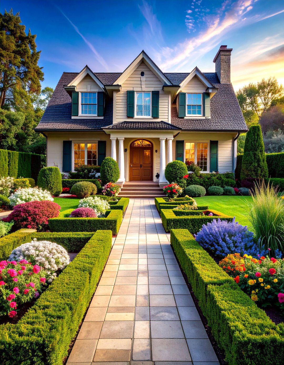 A Symmetrical Formal Garden - 30 garden ideas for front yard