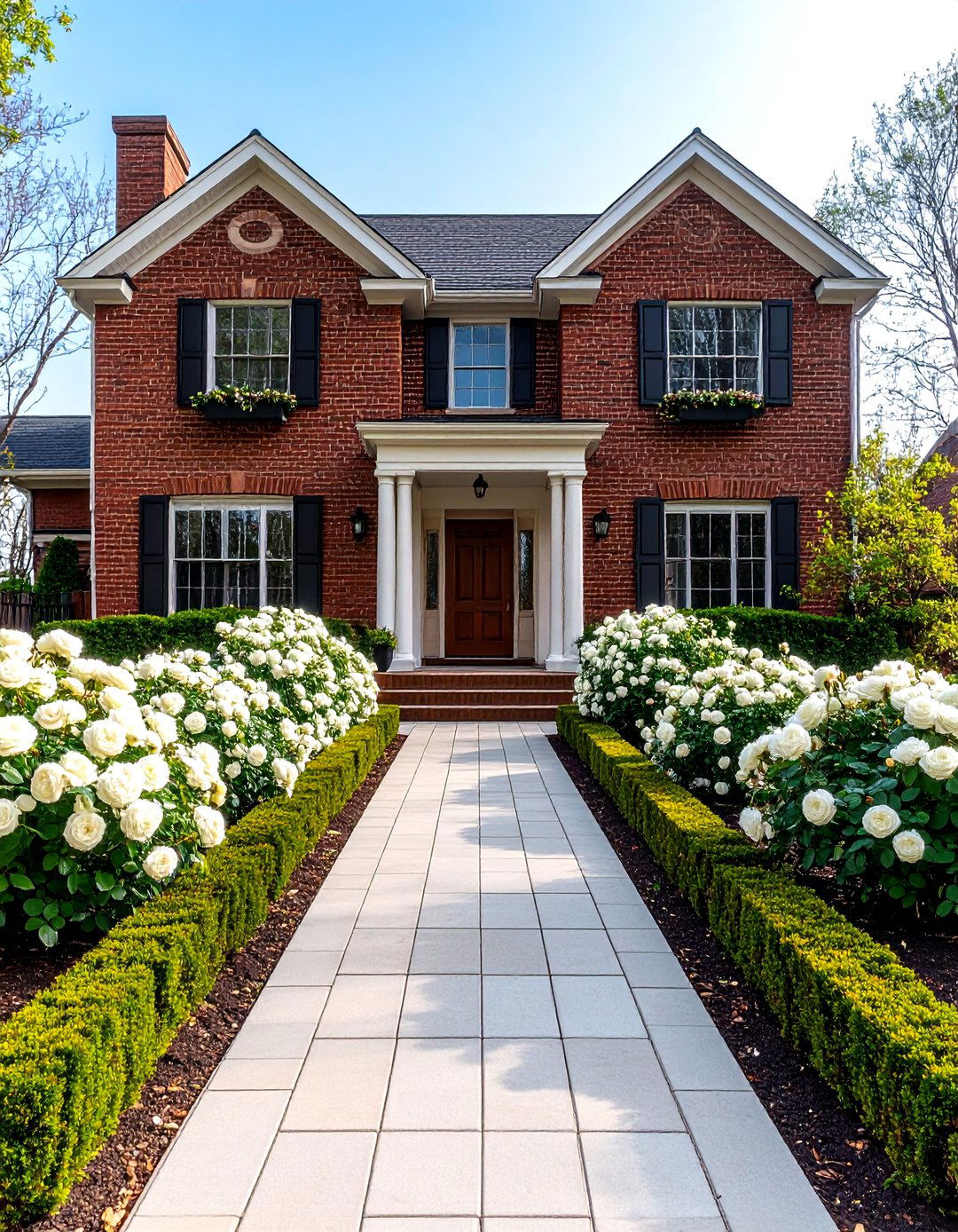 A Symmetrical Formal Garden Layout - 30 landscaping ideas for front yard