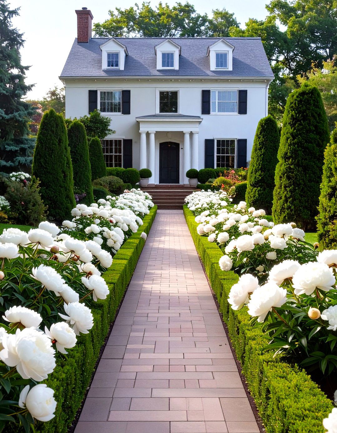 A Symmetrical Formal Perennial Garden - 30 front house full sun perennial garden designs