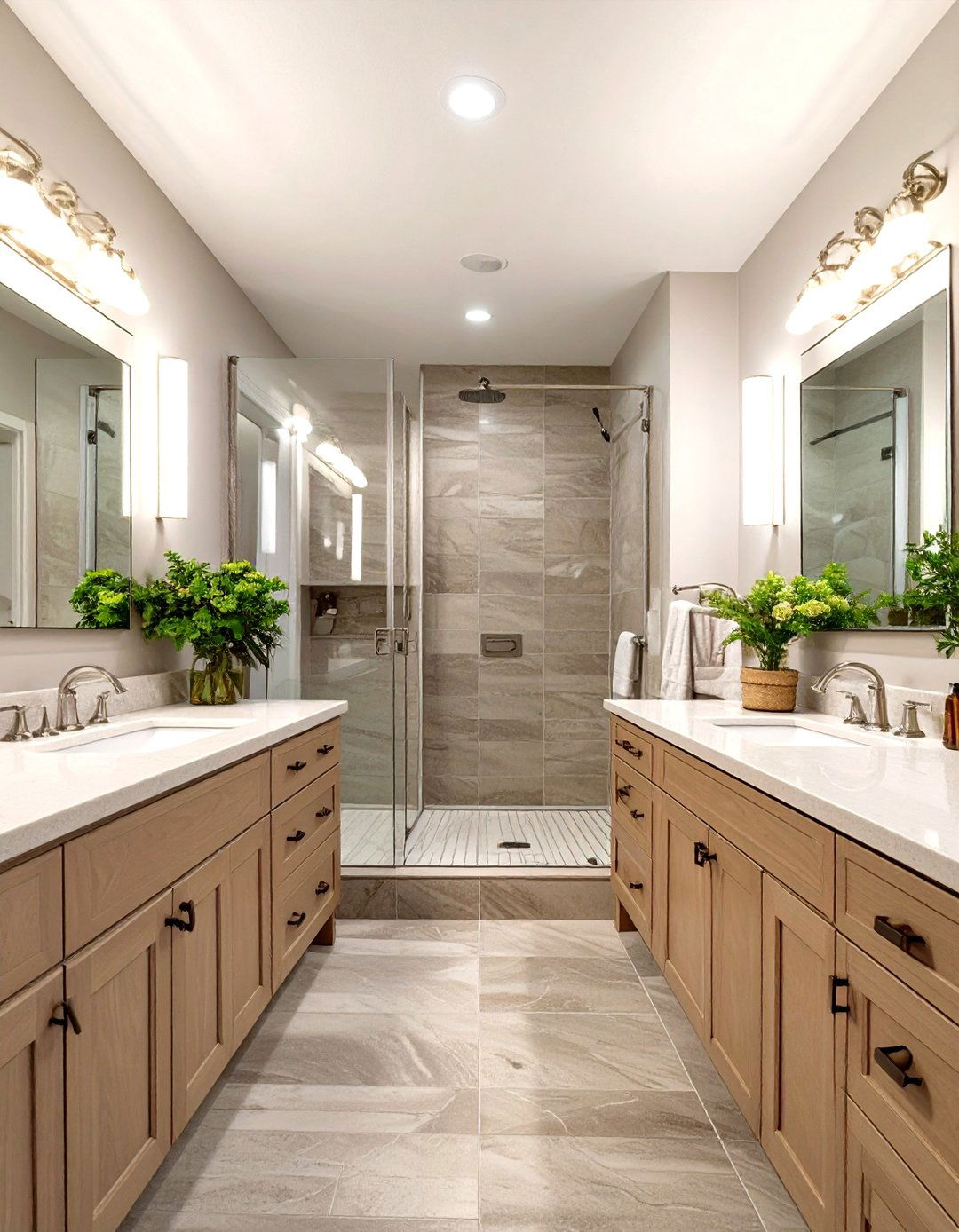 A Symmetrical Layout Bathroom - 30 jack and jill bathroom ideas