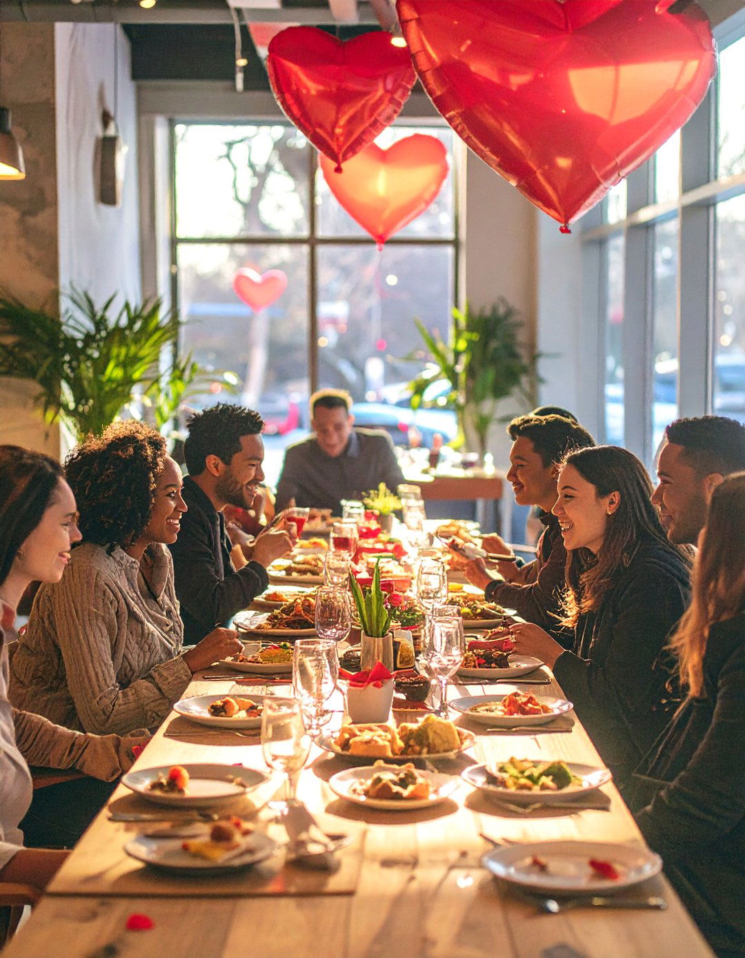 A Team Lunch Outing - 30 office valentines day ideas
