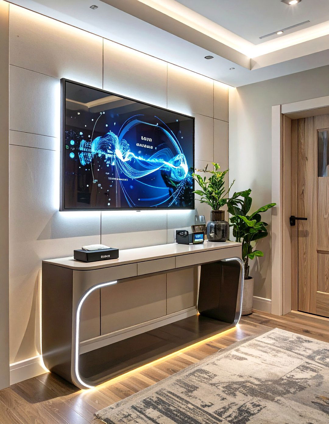 A Tech Integrated Smart Entryway - 30 how to design a stylish entryway ideas