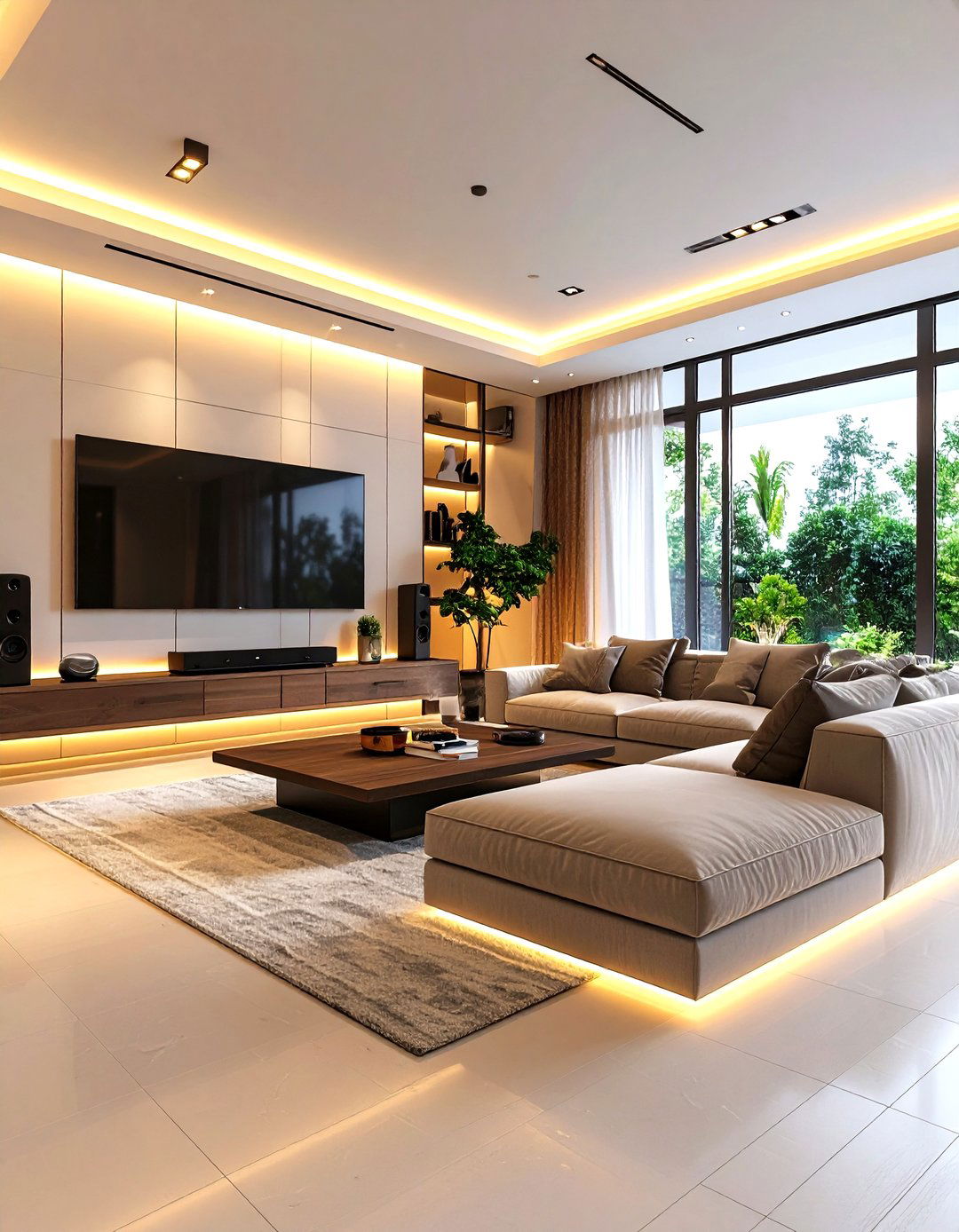 A Tech Integrated Smart Living Room - 30 living room set up ideas