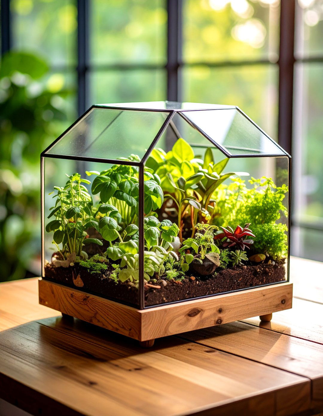 A Terrarium Style Herb Garden - 30 indoor herb garden ideas