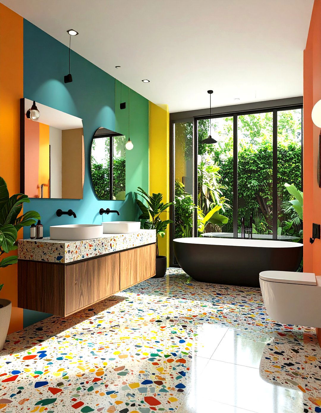 A Terrazzo Pattern Play Guest Bathroom - 30 guest bathroom decor ideas