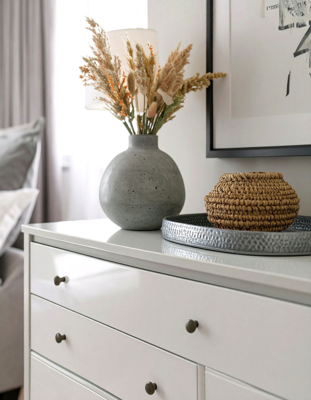 A Textural Harmony Bedroom Display - 30 master bedroom dresser decor ideas