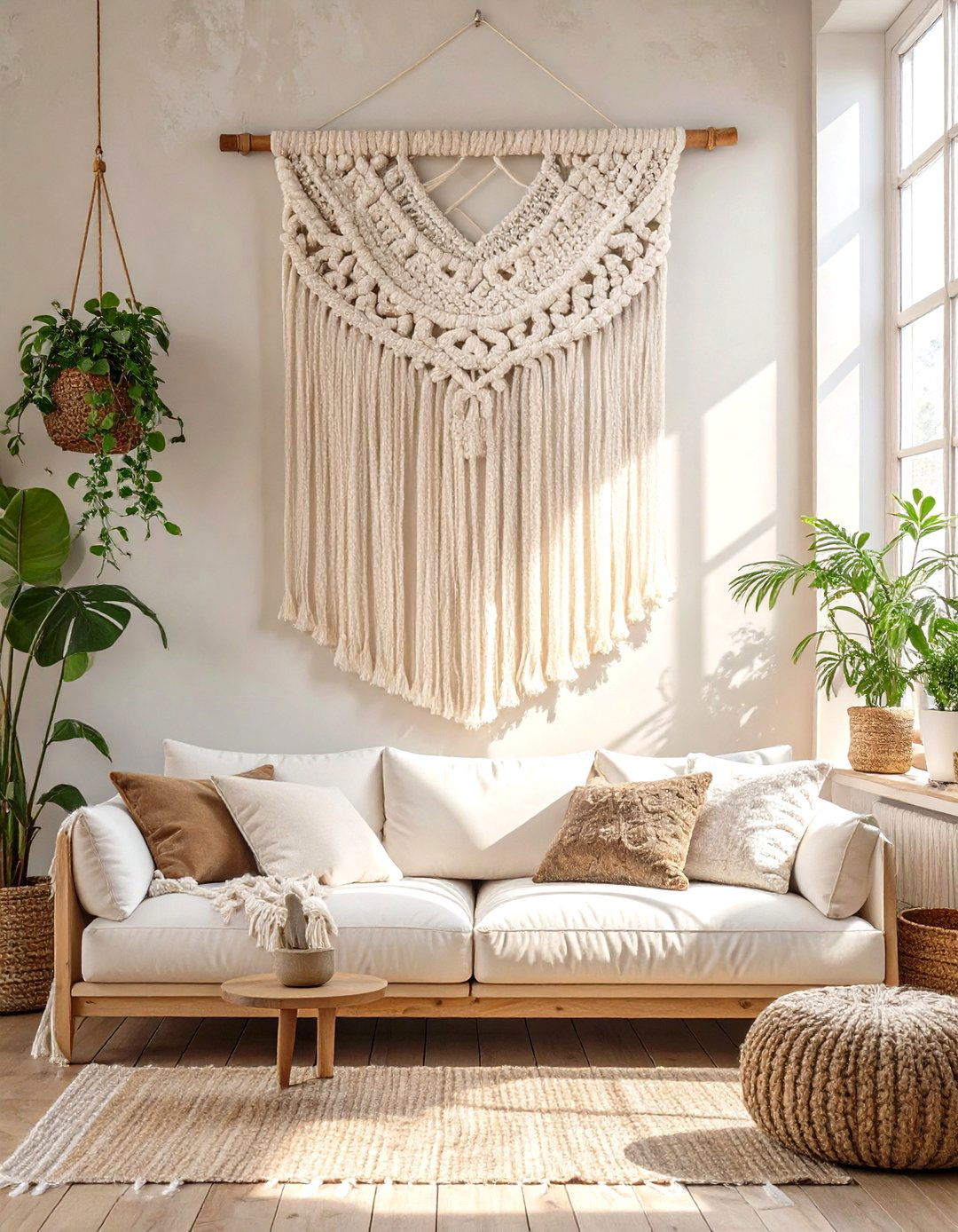 A Textured Wall Hanging - 30 modern large wall decor ideas for living room
