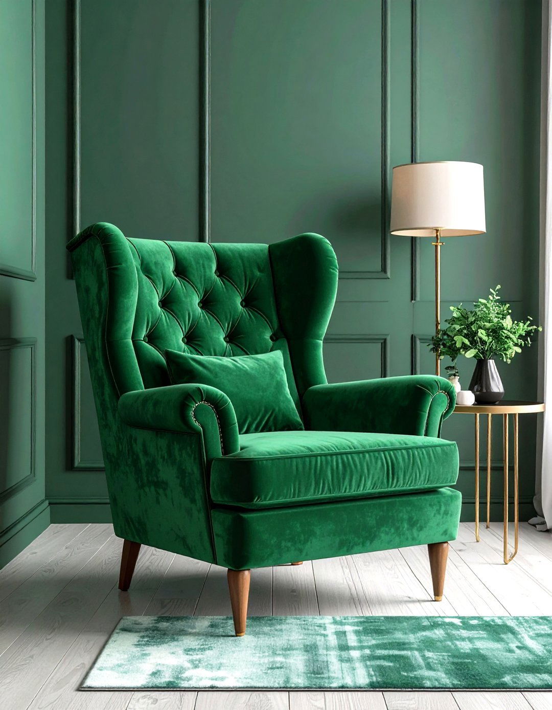 A Theatrical Accent Chair - 30 living room corner ideas