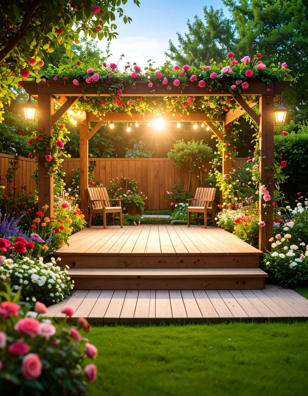 A Theatrical Garden with a Stage - 30 garden art ideas