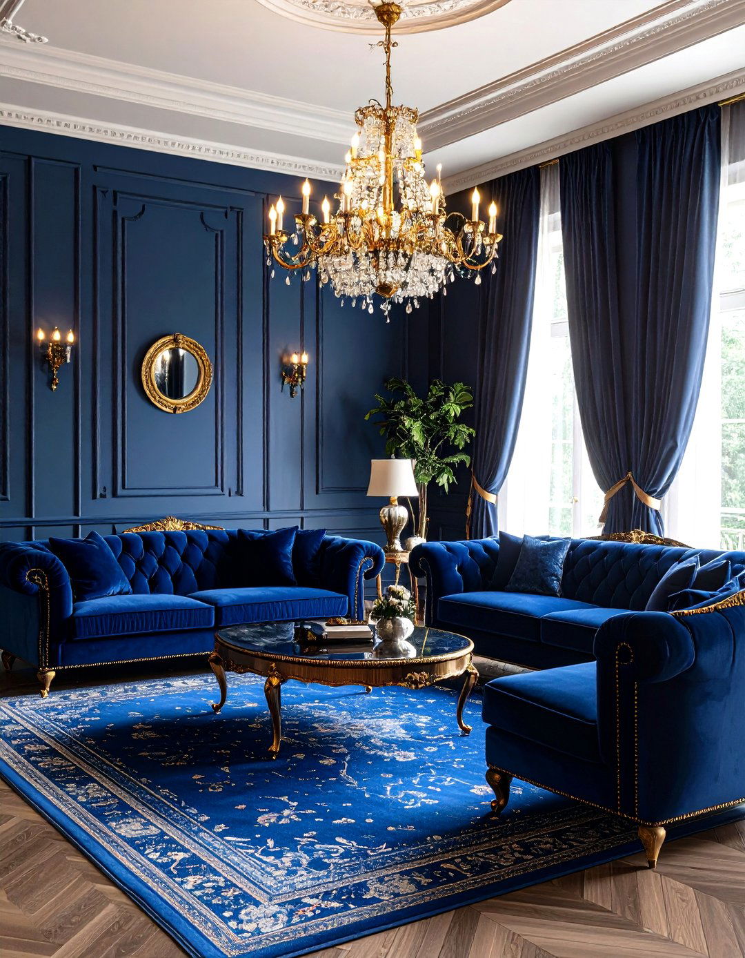 A Theatrical Velvet Formal Living Room - 30 formal living room ideas