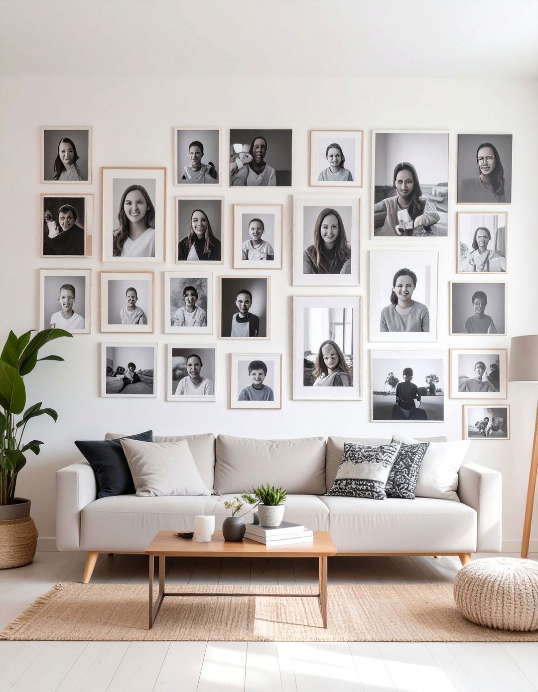 A Thematic Photo Collage - 30 modern large wall decor ideas for living room