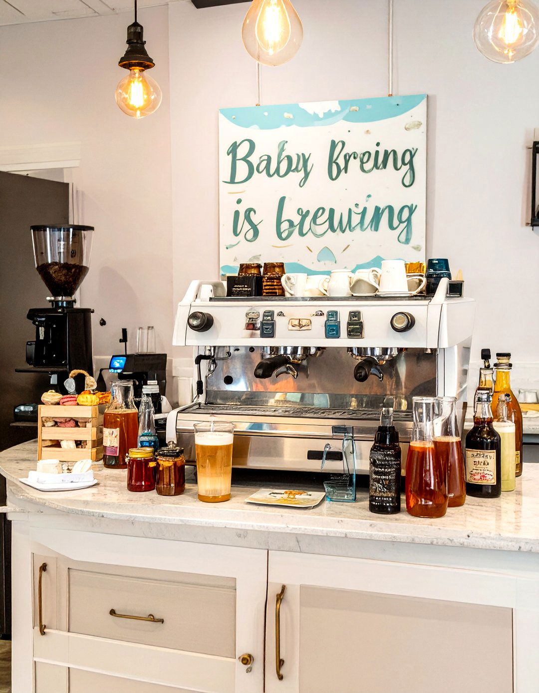 A Themed Baby is Brewing Coffee Bar - 30 work baby shower ideas