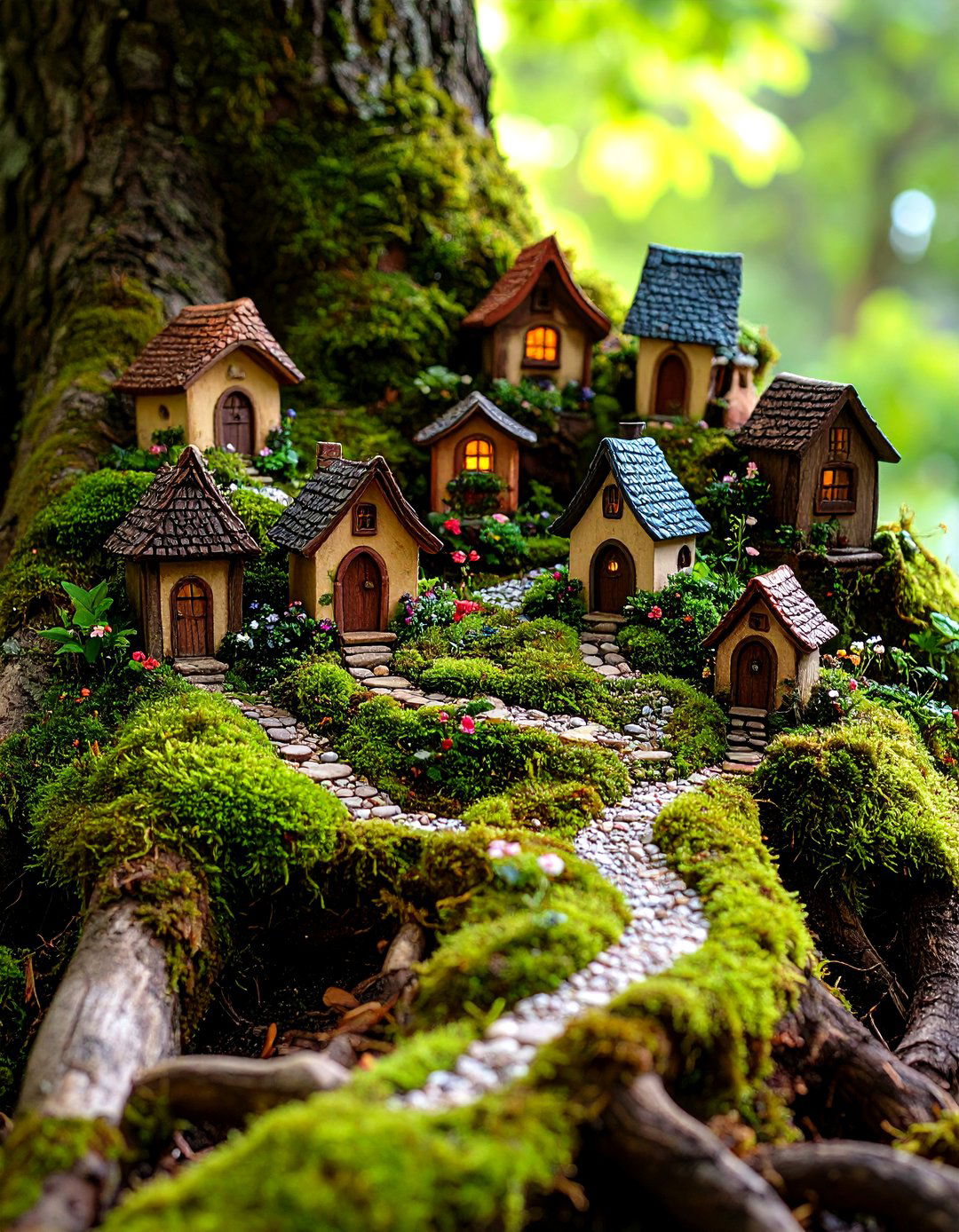 A Themed Fairy Garden - 30 landscaping ideas around tree roots