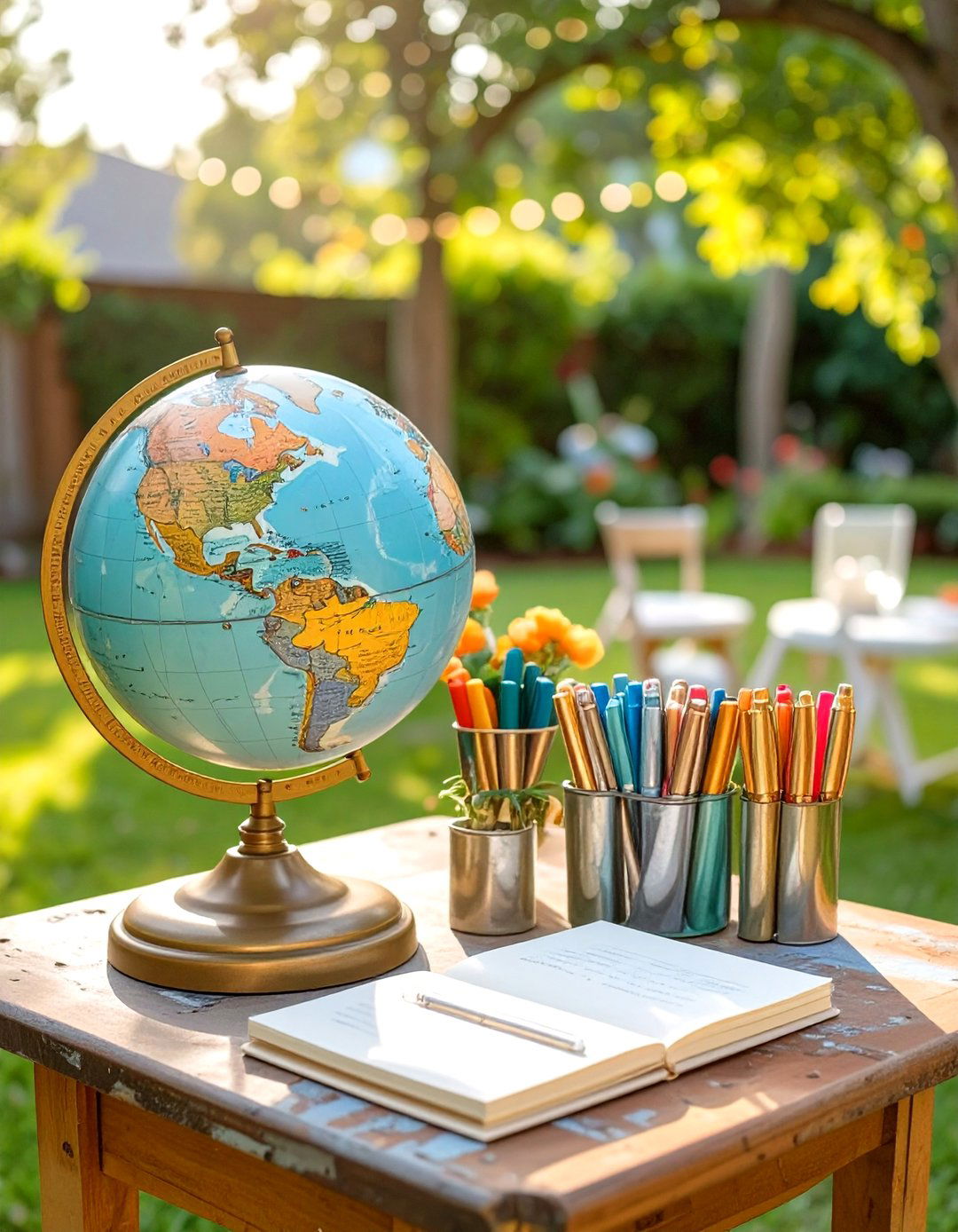 A Themed Guest Book Station - 30 small backyard wedding ideas