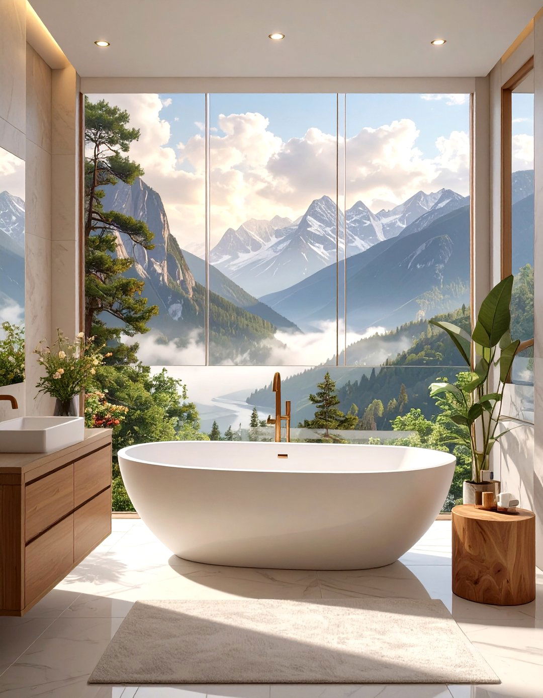 A Themed Triptych Panel - 30 bathroom wall art ideas