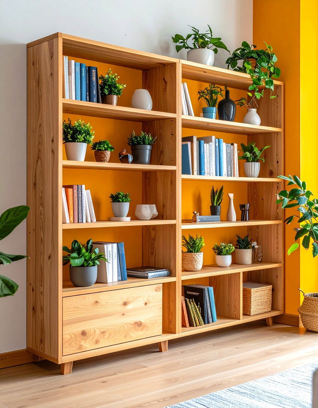 A Tiered Corner Shelf Unit - 30 living room corner ideas