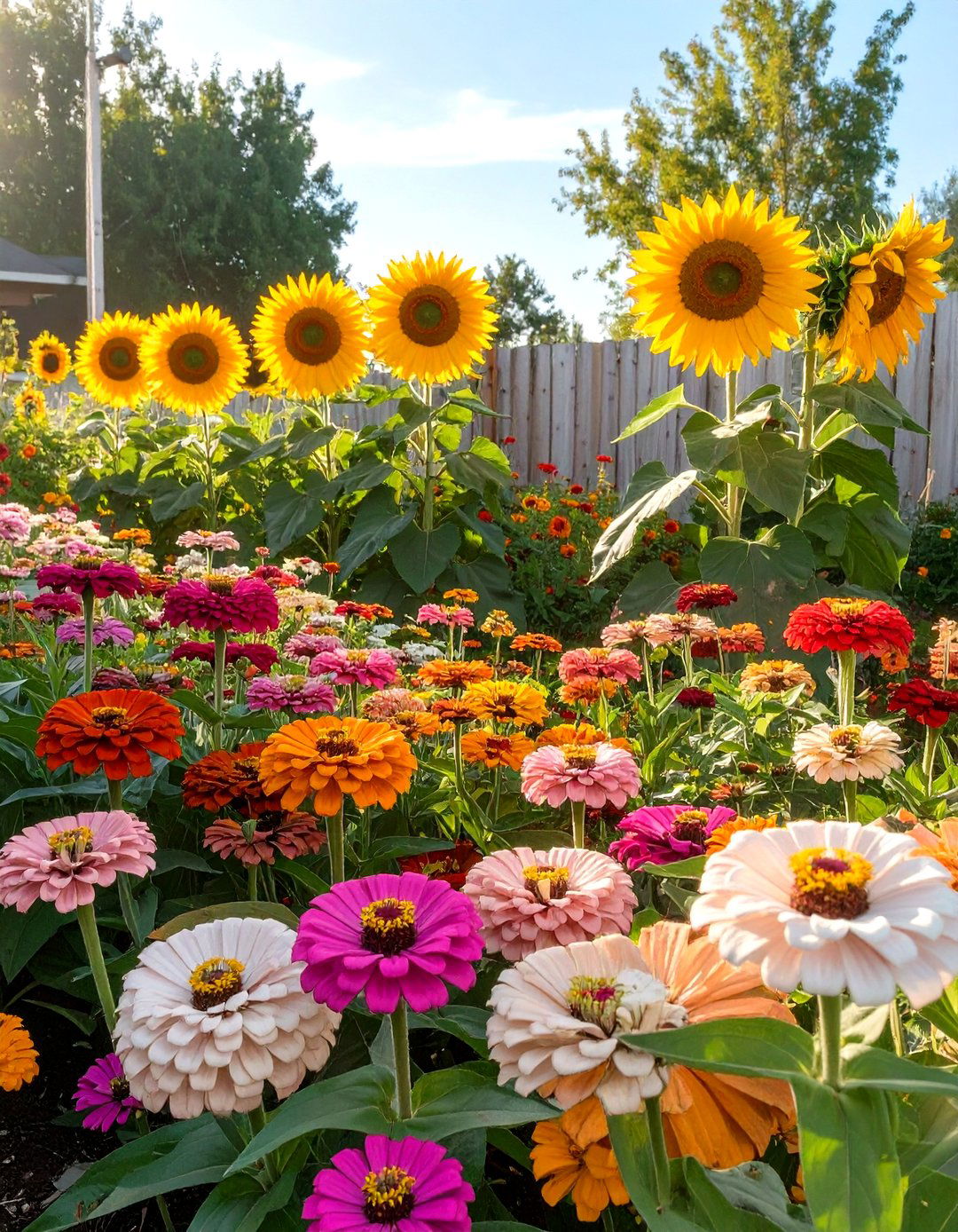 A Tiered Zinnia Garden Bed - 30 zinnia garden ideas