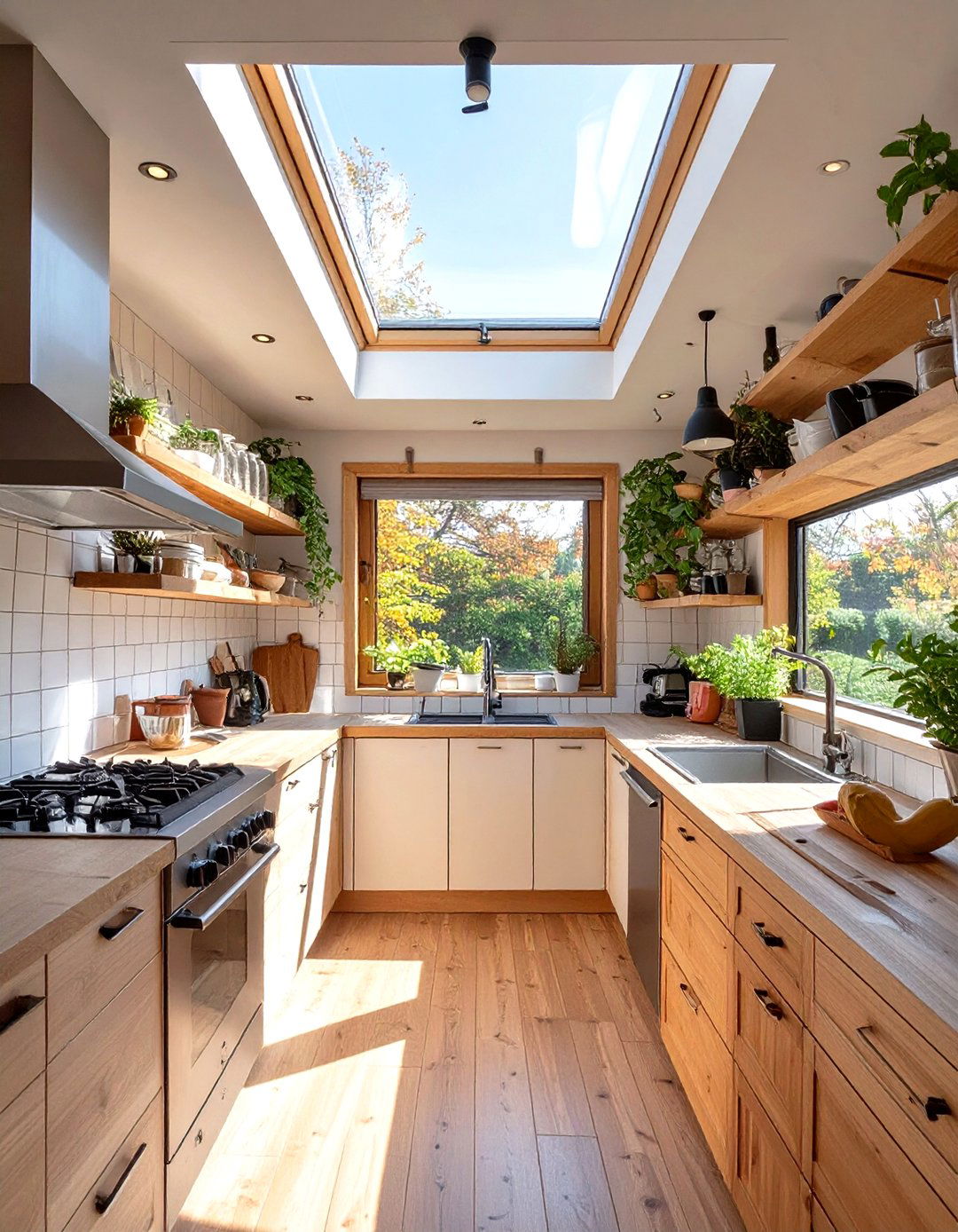 A Tiny Home Kitchen with a Skylight - 30 tiny home kitchen ideas