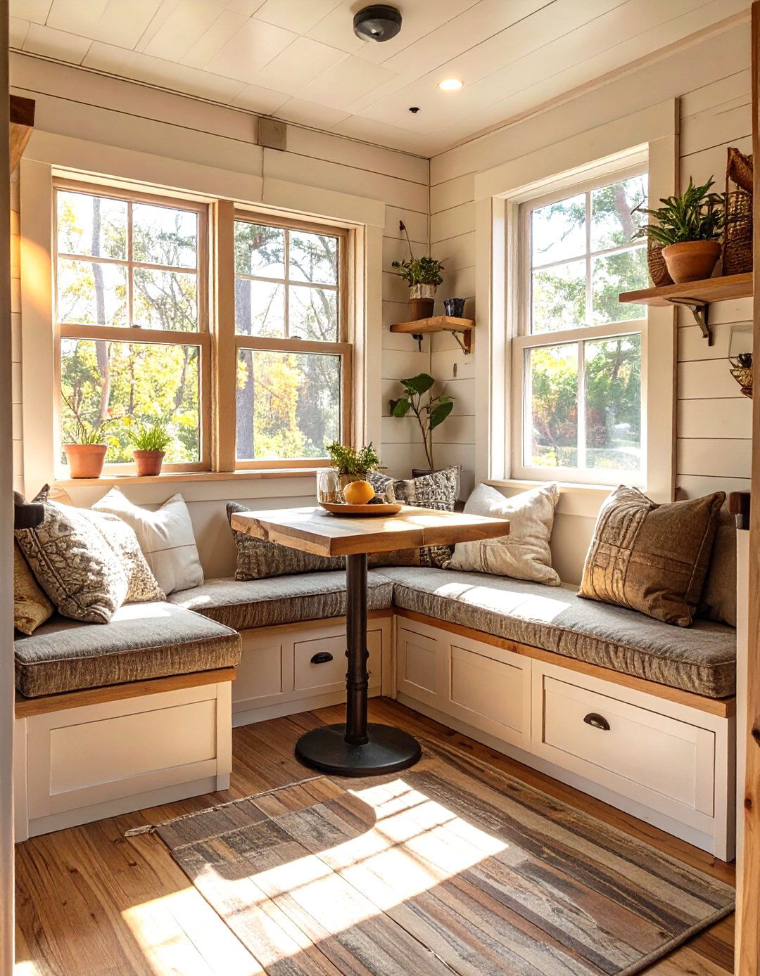 A Tiny Home with a Built in Breakfast Nook - 30 tiny home design ideas