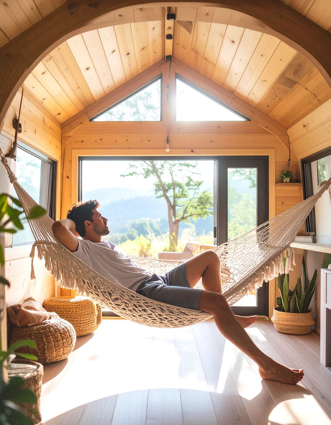 A Tiny Home with a Hammock Loft - 30 tiny home design ideas