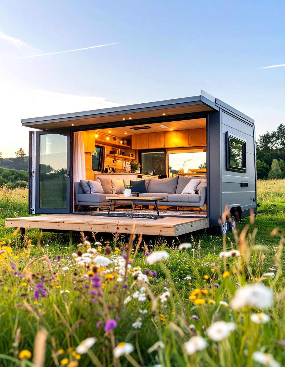 A Tiny Home with a Slide Out Section - 30 tiny home design ideas