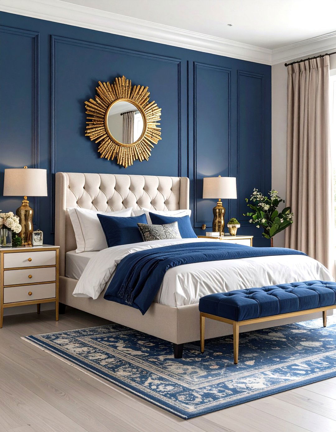 A Touch of Gold or Brass Accents - 30 romantic bedroom ideas