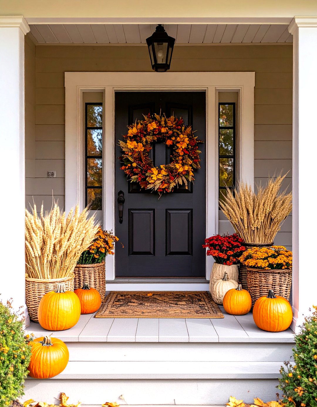 A Touch of Wheat Porch - 30 fall porch ideas