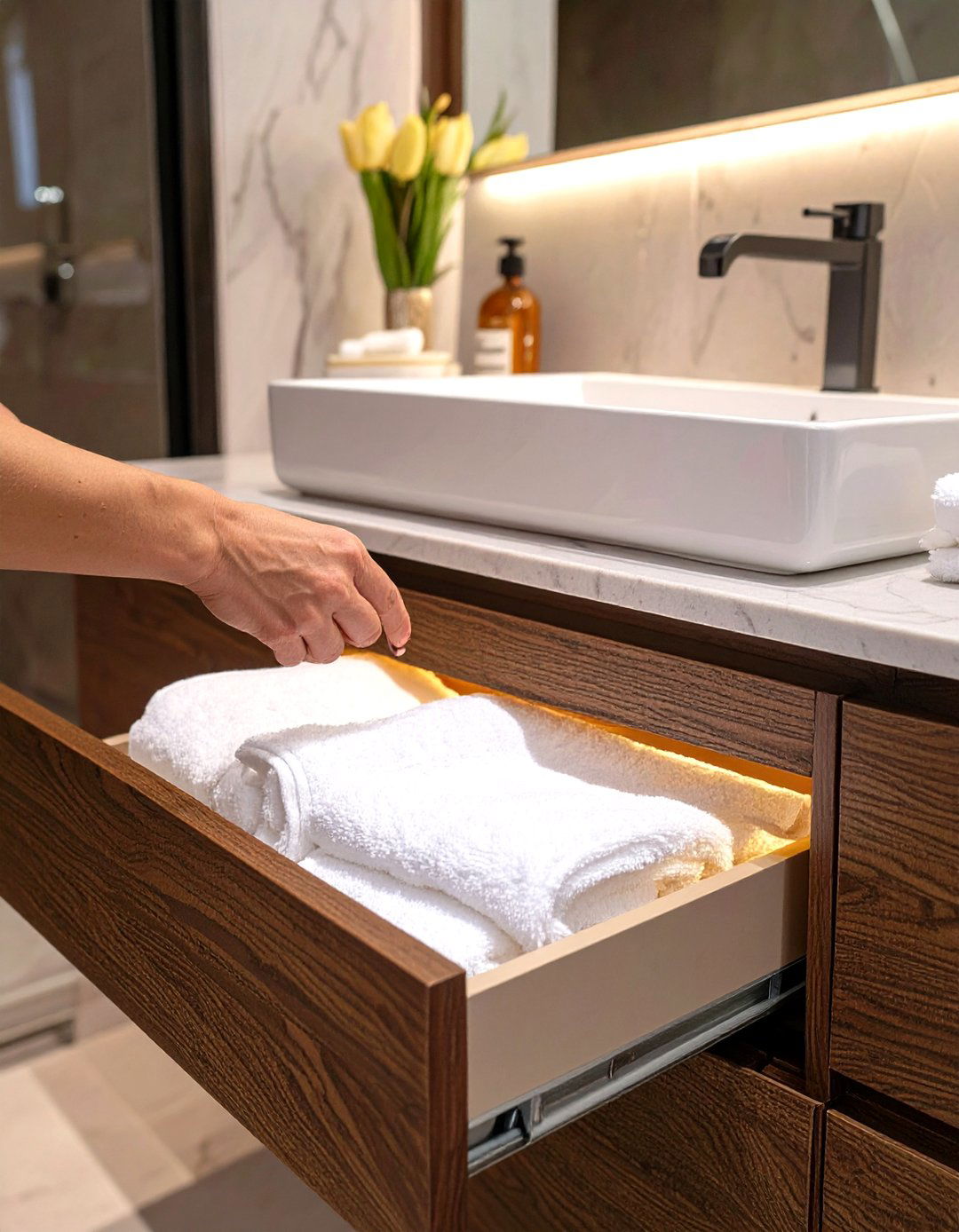 A Towel Warming Drawer - 30 ultra modern modern luxury bathroom design ideas