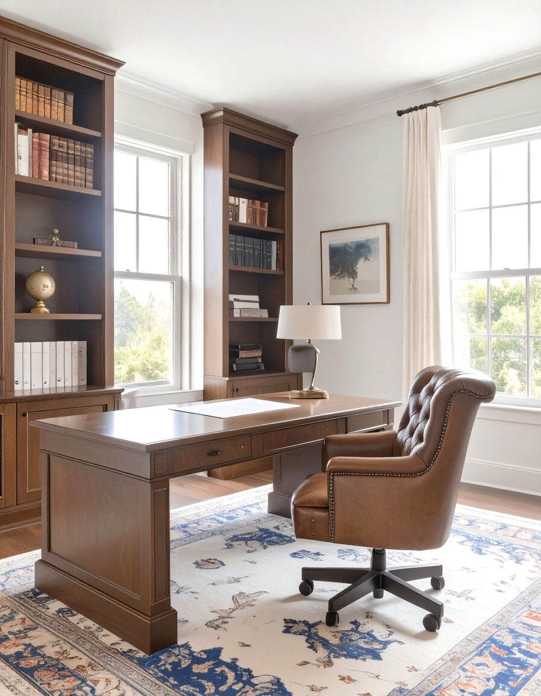 A Traditional Home Office Sketch - 30 interior design sketches ideas