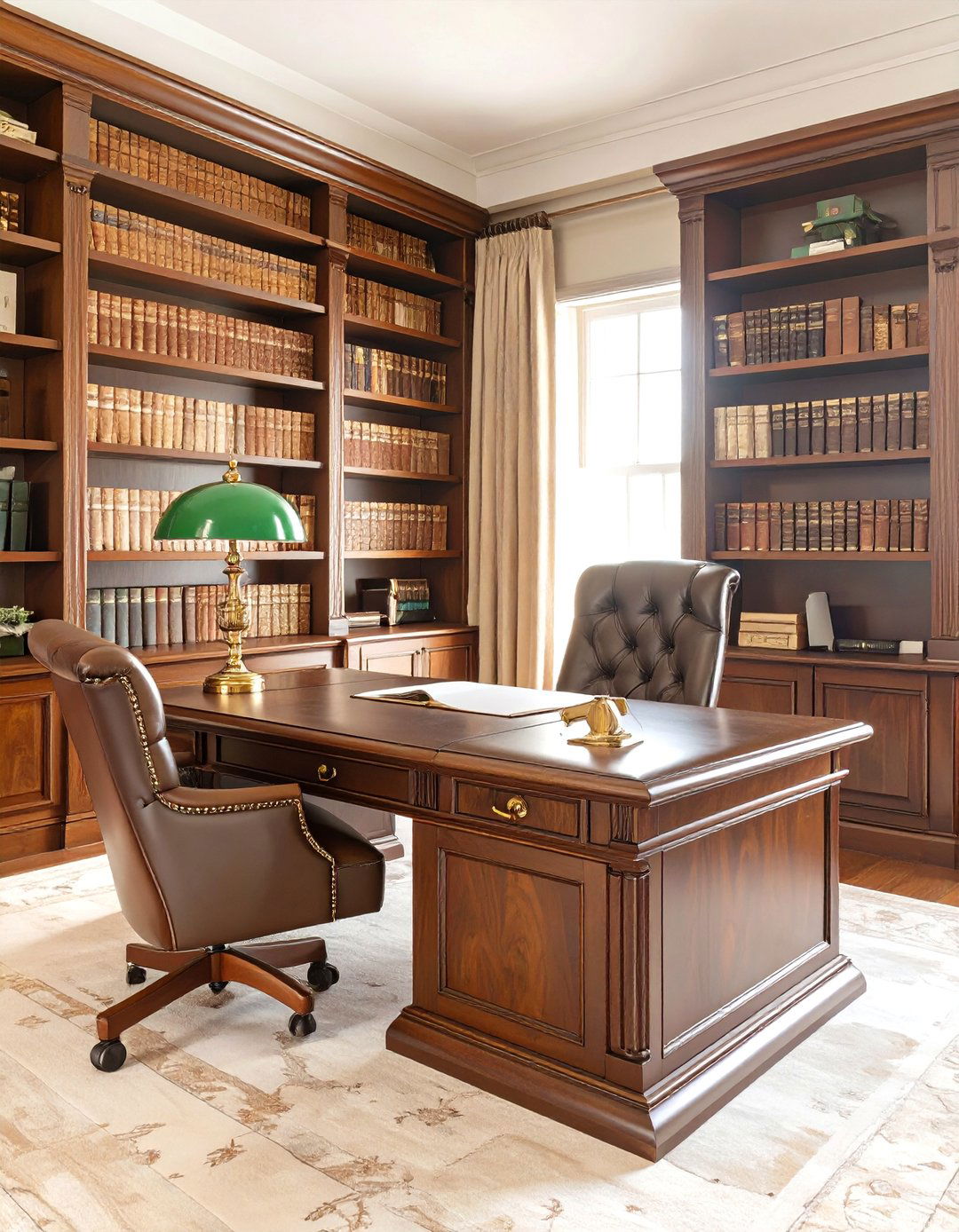 A Traditional Library Home Office - 30 at home office ideas