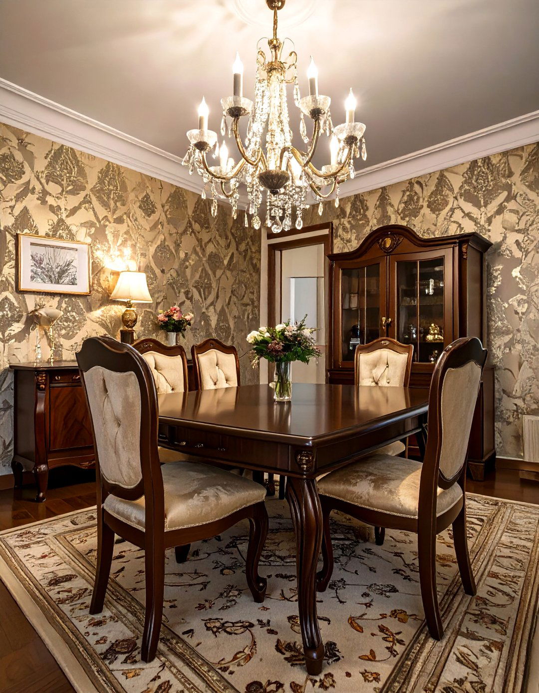 A Traditional and Elegant Dining Area - 30 apartment dining room ideas