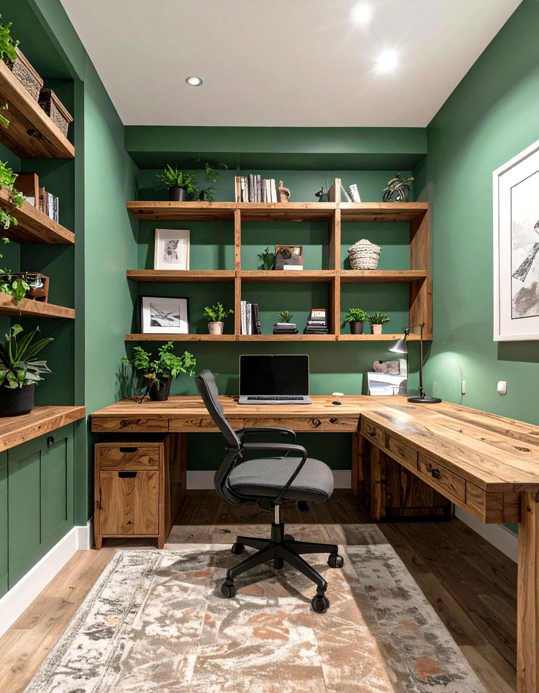 A Tranquil Basement Home Office - 30 basement decor ideas