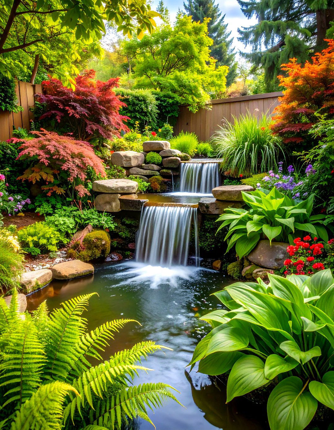 A Tranquil Water Feature Garden - 30 outdoor space ideas