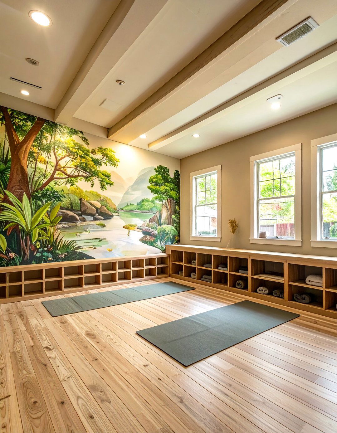A Tranquil Yoga and Meditation Studio Garage - 30 garage renovation ideas