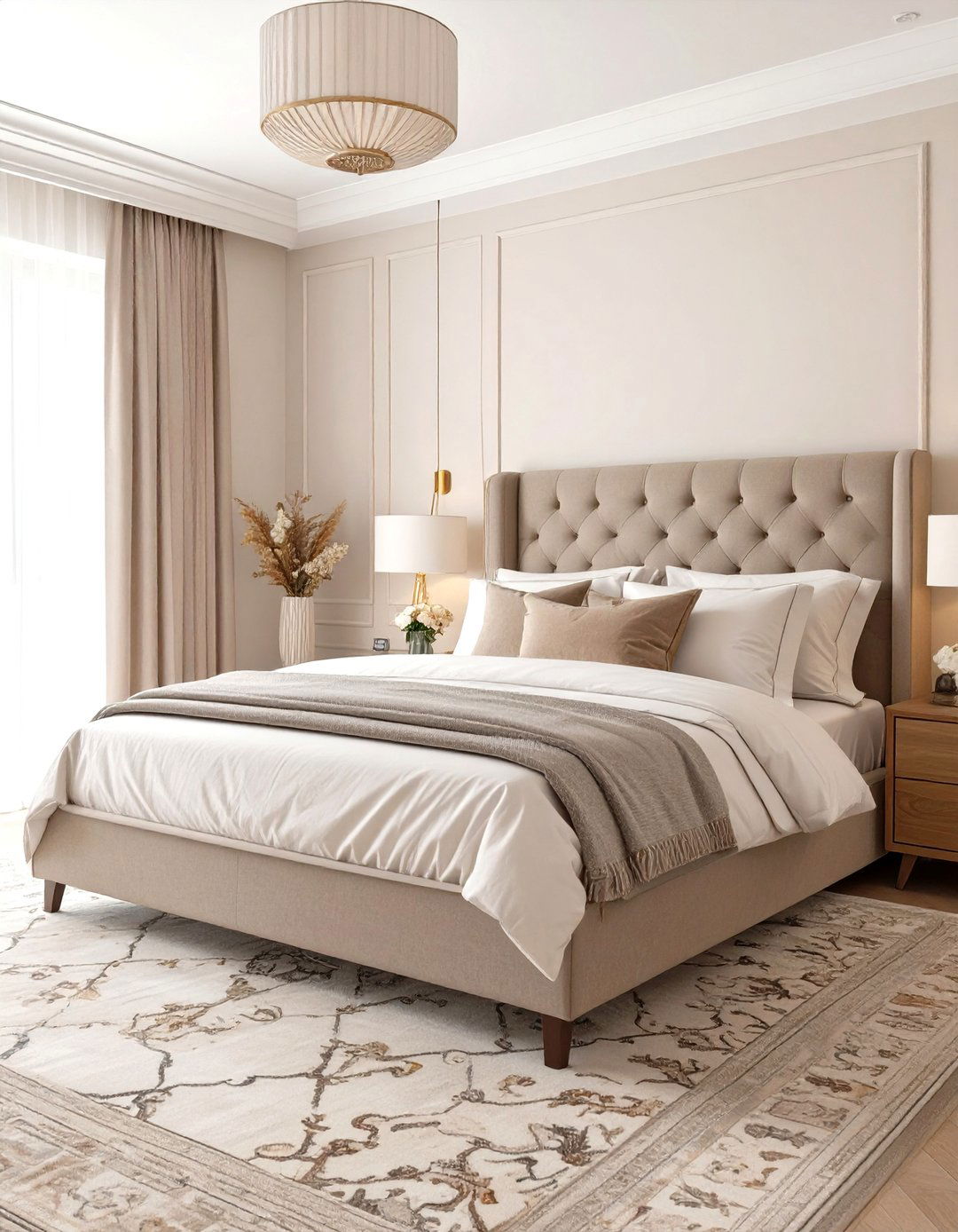 A Transitional Charm Bedroom - 30 cozy neutral bedroom ideas