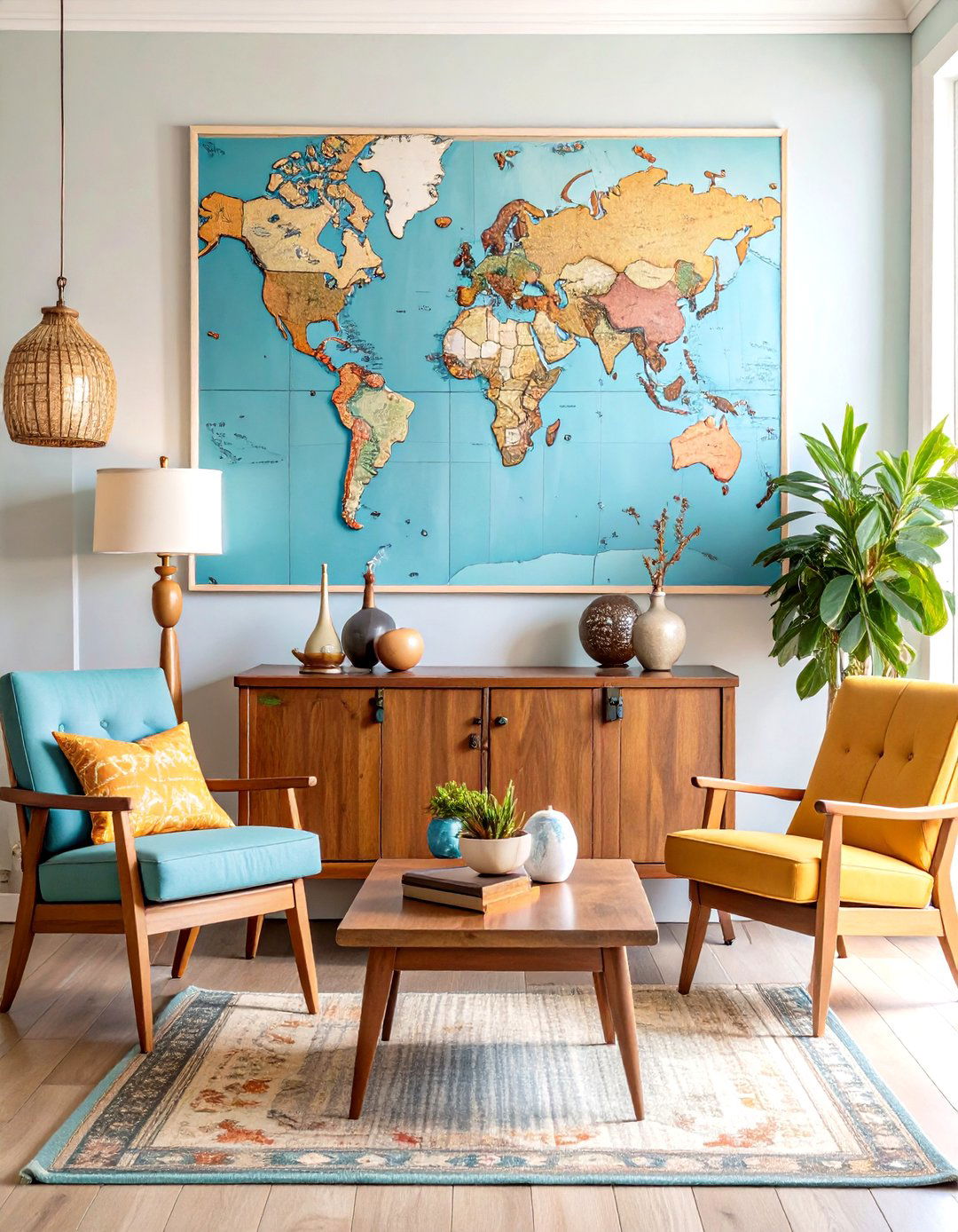 A Travel Themed Entryway with Vintage Maps - 30 entryway wall decor ideas