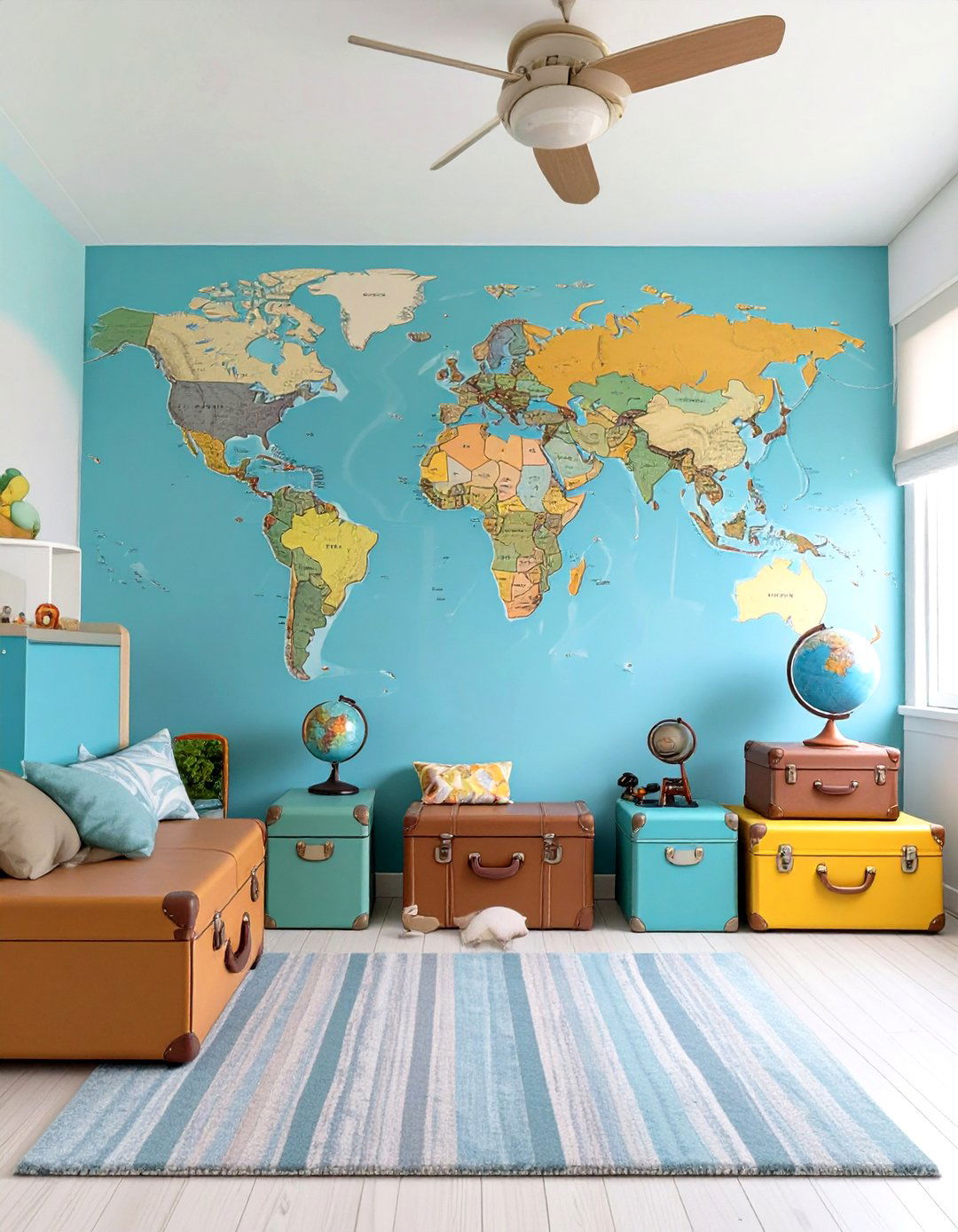 A Travel the World Game Room - 30 kids game room ideas