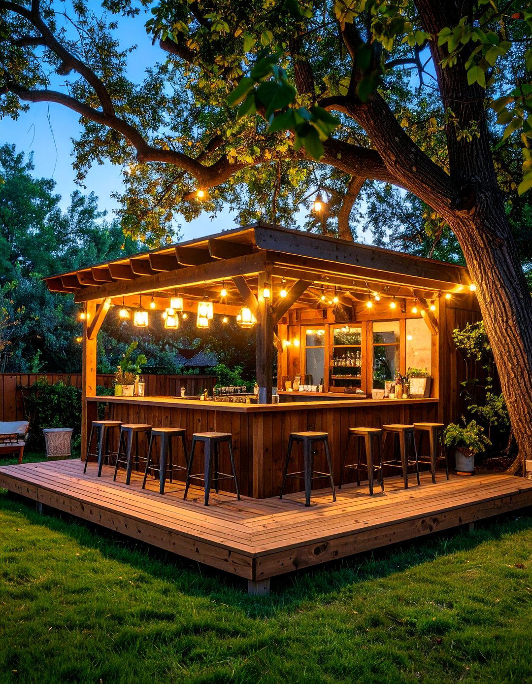 A Treehouse Inspired Elevated Bar - 30 backyard bar ideas