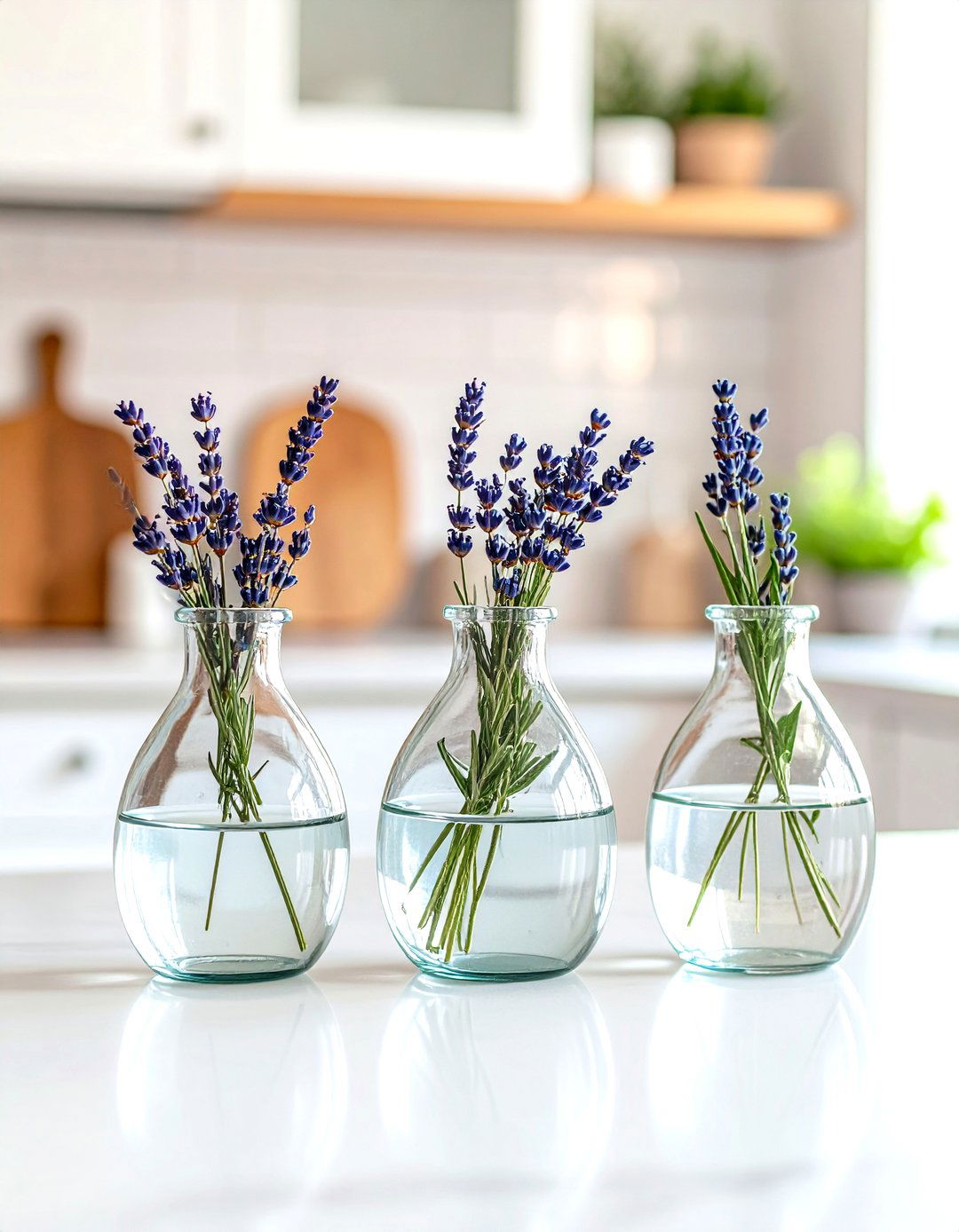A Trio of Bud Vases - 30 kitchen island centerpiece ideas