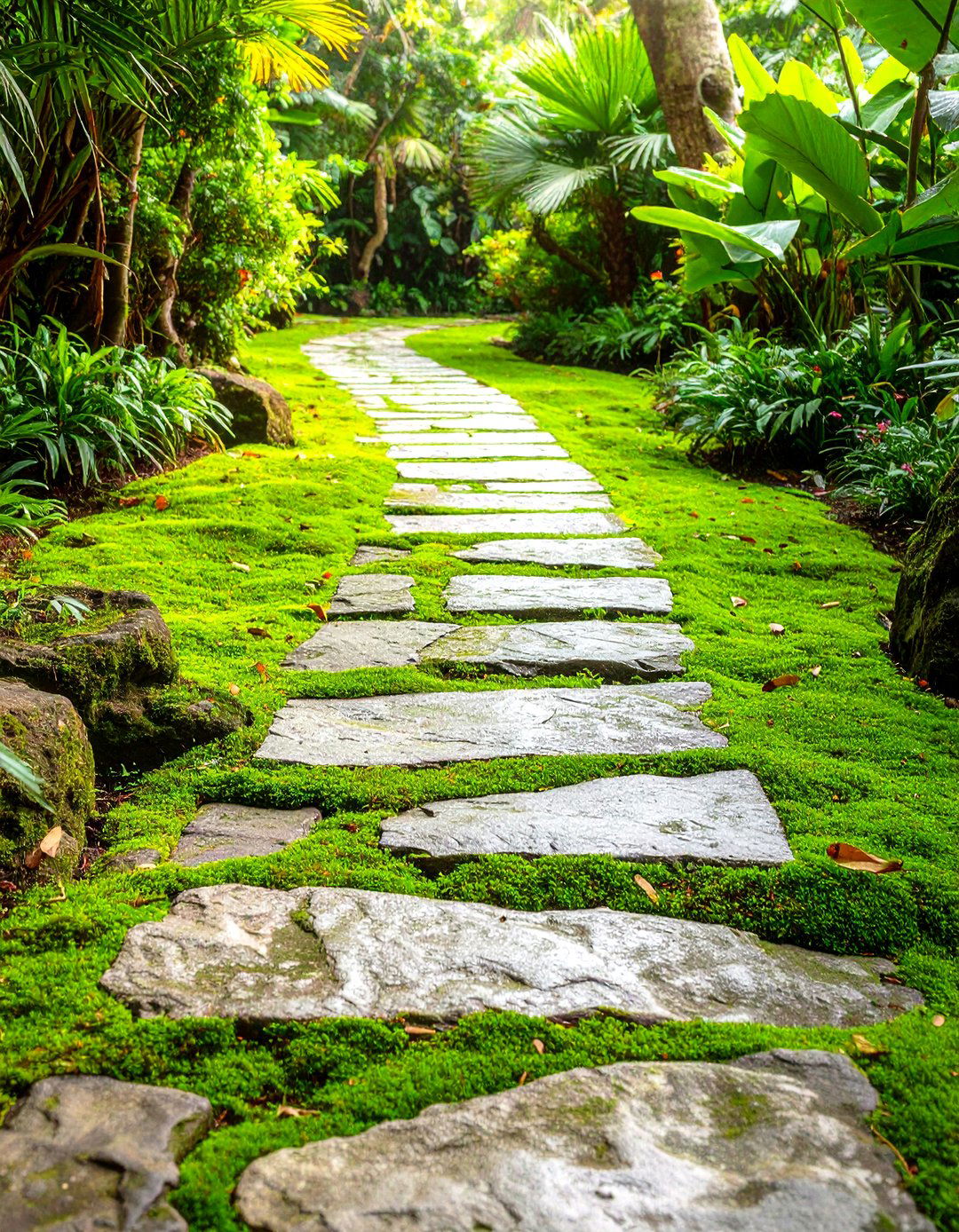 A Tropical Garden Featuring a Bamboo Privacy Screen - 30 tropical garden ideas