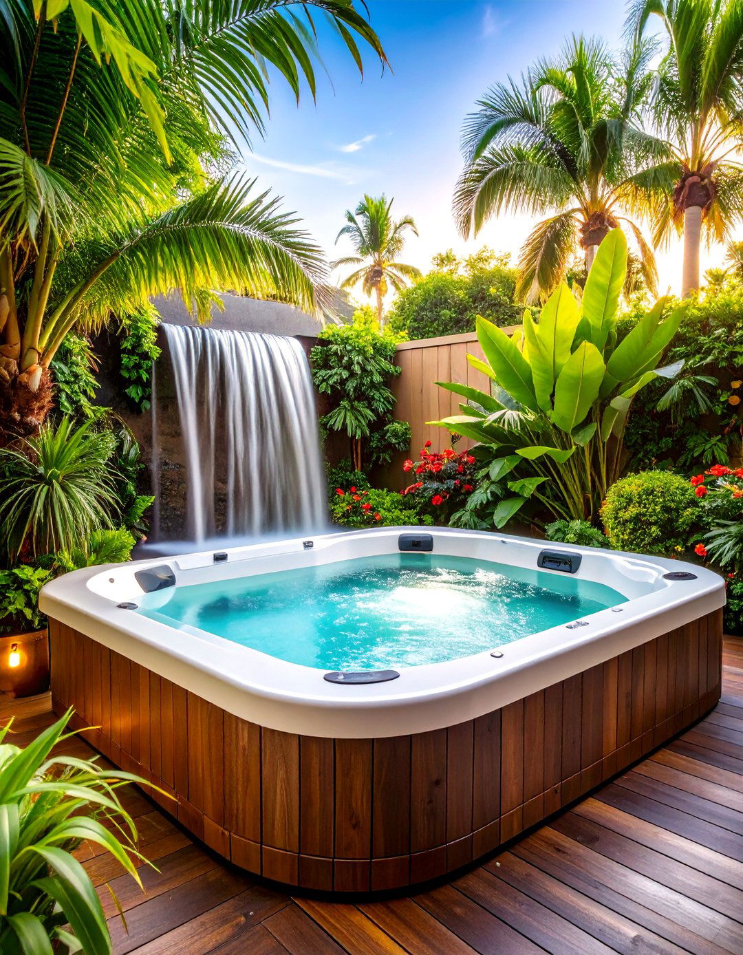 A Tropical Oasis with Lush Greenery - 30 backyard hot tub ideas